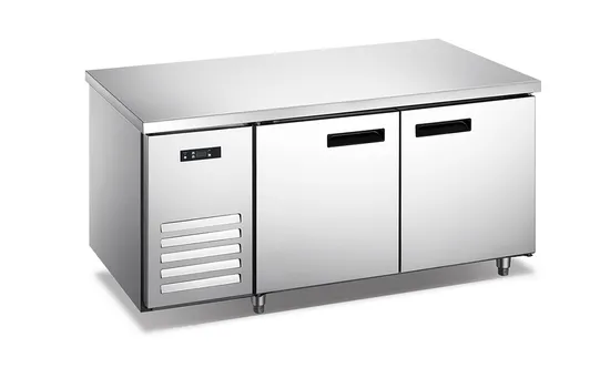 業務用厨房引き戸作業台 キャビネット付き